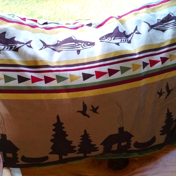 🎣Pillow Case Gone Fishing Cabin in Woods Sham Rustic 20 X 26 VNPLC - Picture 2 of 16